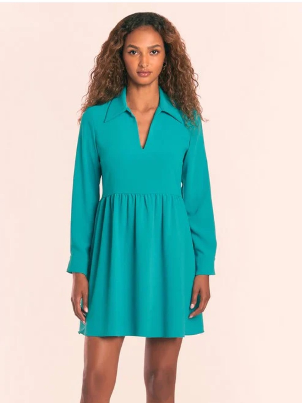 Amanda Uprichard Althea Dress Teal Long Sleeve NEW NWT